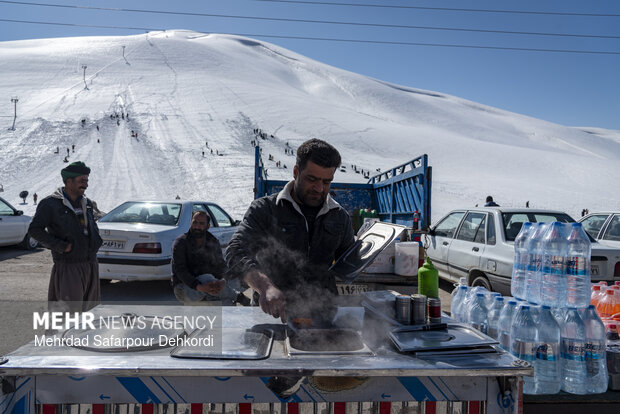Playing in the snow in Chaharmahal and Bakhtiari Province
