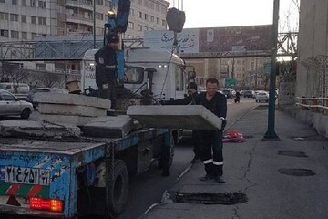 طرح رفع خطر کندرو بزرگراه یادگار امام در محدوده ناحیه یک اجرا شد