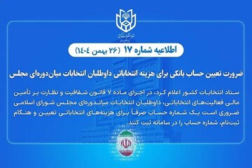 تعیین حساب بانکی هزینه انتخاباتی داوطلبان انتخابات میان‌دوره‌ای مجلس