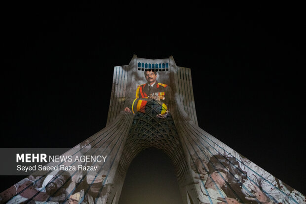 نورپردازی سه بعدی به مناسبت بزرگداشت شهدای فتنه آمریکایی - صهیونیستی