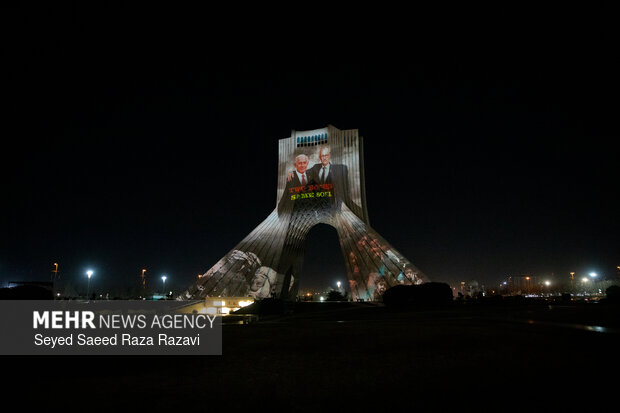 نورپردازی سه بعدی به مناسبت بزرگداشت شهدای فتنه آمریکایی - صهیونیستی