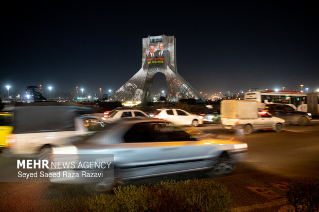 نورپردازی سه بعدی به مناسبت بزرگداشت شهدای فتنه آمریکایی - صهیونیستی