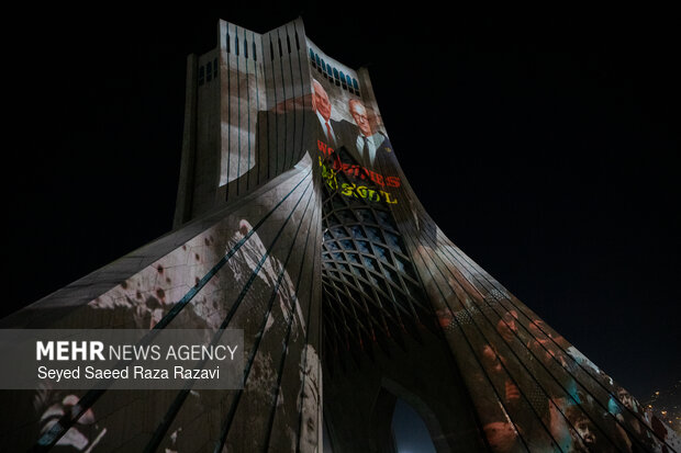 نورپردازی سه بعدی به مناسبت بزرگداشت شهدای فتنه آمریکایی - صهیونیستی