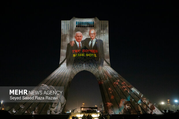 نورپردازی سه بعدی به مناسبت بزرگداشت شهدای فتنه آمریکایی - صهیونیستی