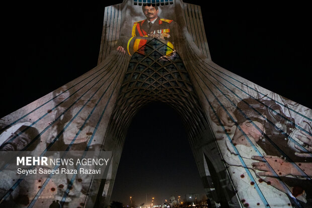 نورپردازی سه بعدی به مناسبت بزرگداشت شهدای فتنه آمریکایی - صهیونیستی