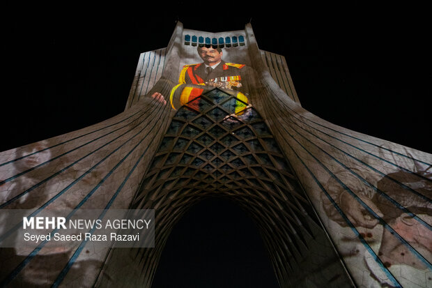 نورپردازی سه بعدی به مناسبت بزرگداشت شهدای فتنه آمریکایی - صهیونیستی