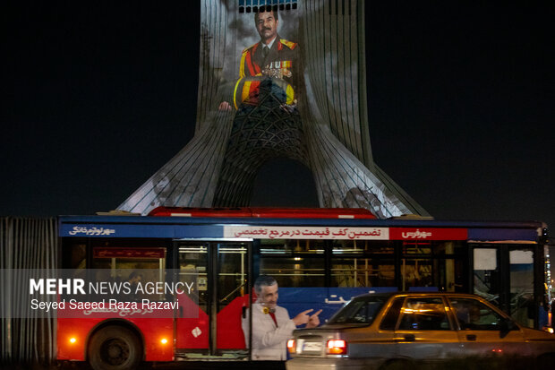 نورپردازی سه بعدی به مناسبت بزرگداشت شهدای فتنه آمریکایی - صهیونیستی