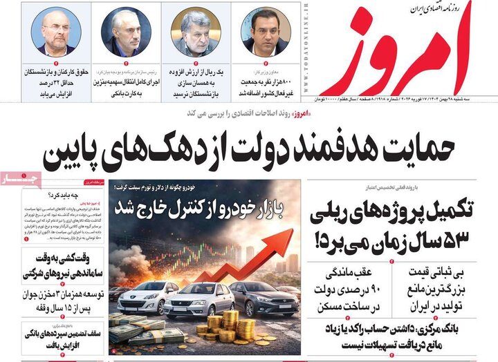 روزنامه های اقتصادی 28 بهمن