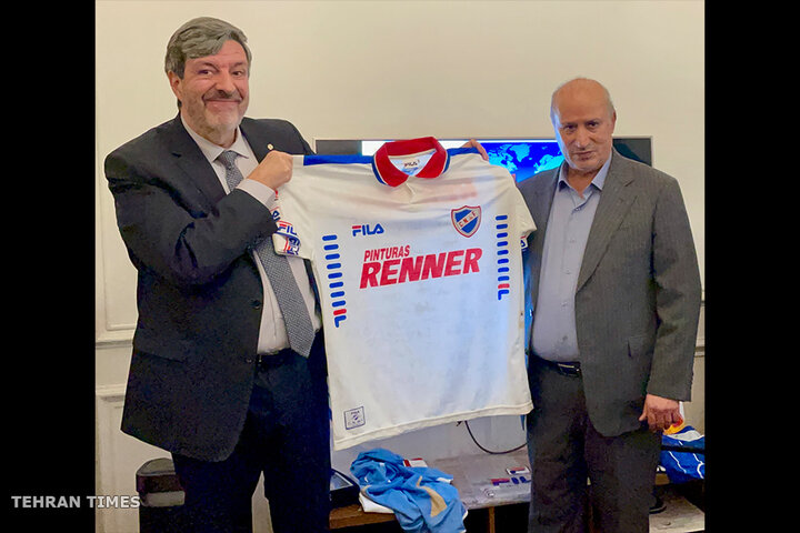 Uruguay presents football shirts to Iran in gesture of sporting friendship