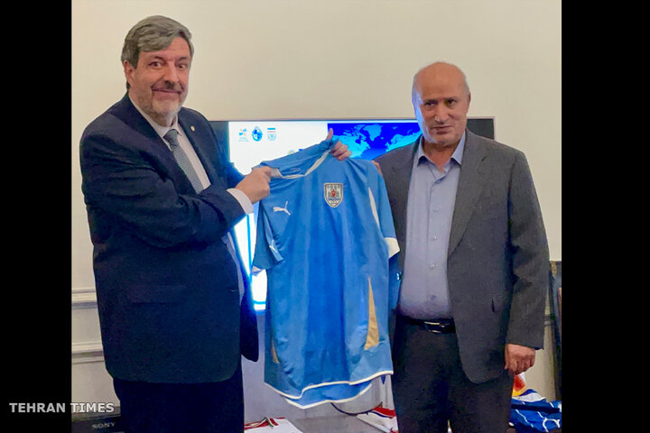 Uruguay presents football shirts to Iran in gesture of sporting friendship