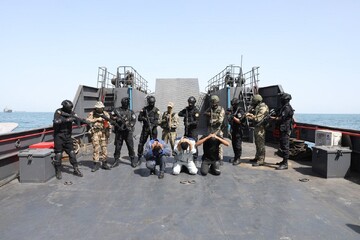 تمرین آزادسازی کشتی ربوده شده در رزمایش مرکب دریایی ایران و روسیه