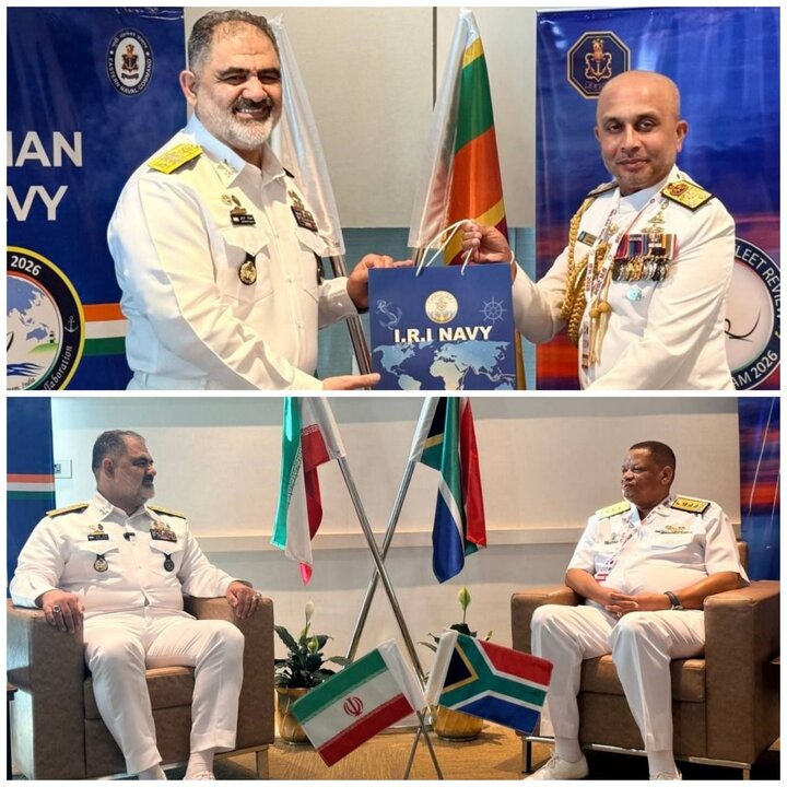 دیدار دریادار ایرانی با همتایان آفریقای جنوبی و سریلانکاییاش