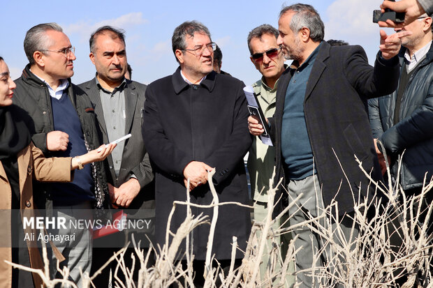 بازدید دبیر کارگروه ملی نجات دریاچه ارومیه از پروژه‌های تثبیت ریزگردهای حاشیه دریاچه