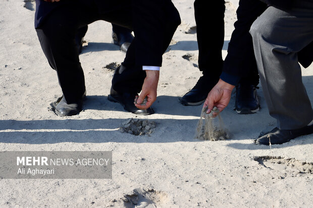 بازدید دبیر کارگروه ملی نجات دریاچه ارومیه از پروژه‌های تثبیت ریزگردهای حاشیه دریاچه