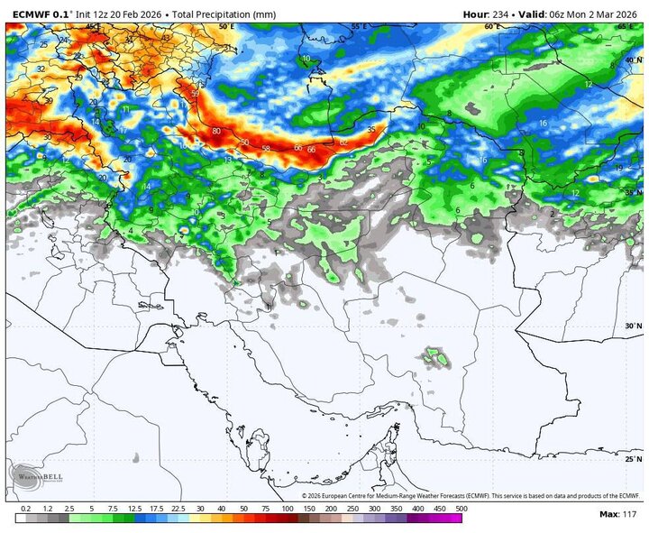 ورود سامانه بارشی به کشور از دوشنبه؛ باران و وزش باد شدید در ۱۰ استان
