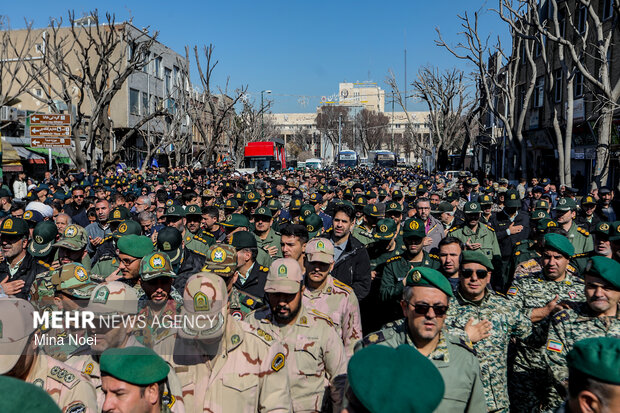 تشییع شهید سرتیپ دوم خلبان «مهدی فیروزمند» در تبریز