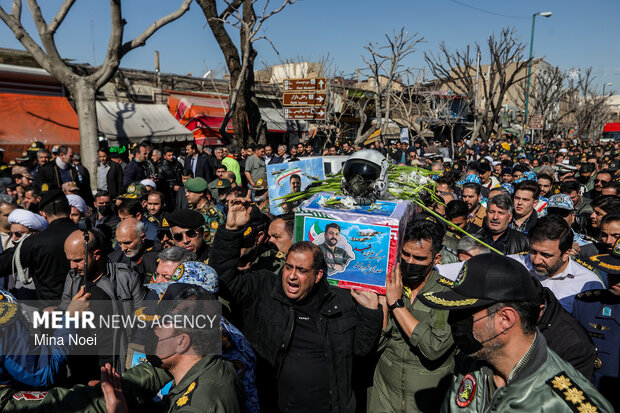 تشییع شهید سرتیپ دوم خلبان «مهدی فیروزمند» در تبریز