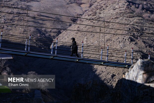 Negel glass suspension bridge in Kordestan
