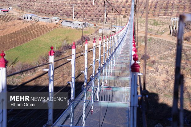 Negel glass suspension bridge in Kordestan
