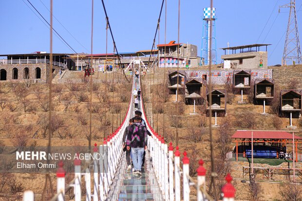 Negel glass suspension bridge in Kordestan

