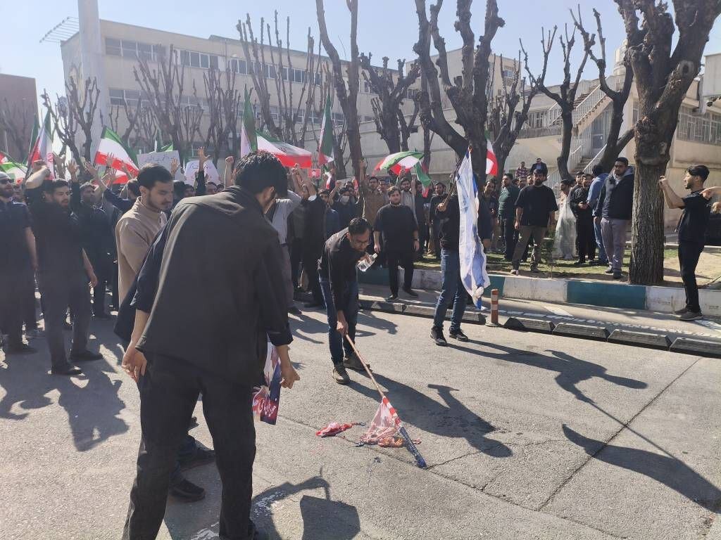 احراق علمي اسرائيل وامريكا