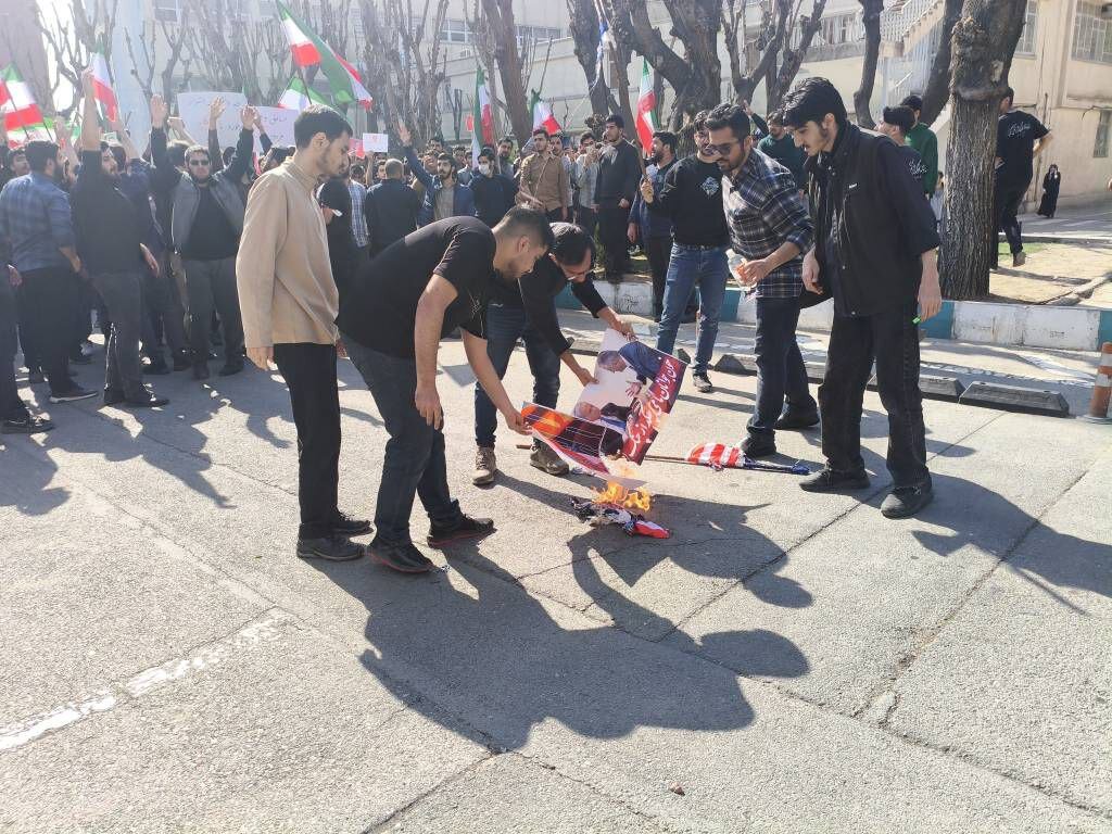 احراق علمي اسرائيل وامريكا