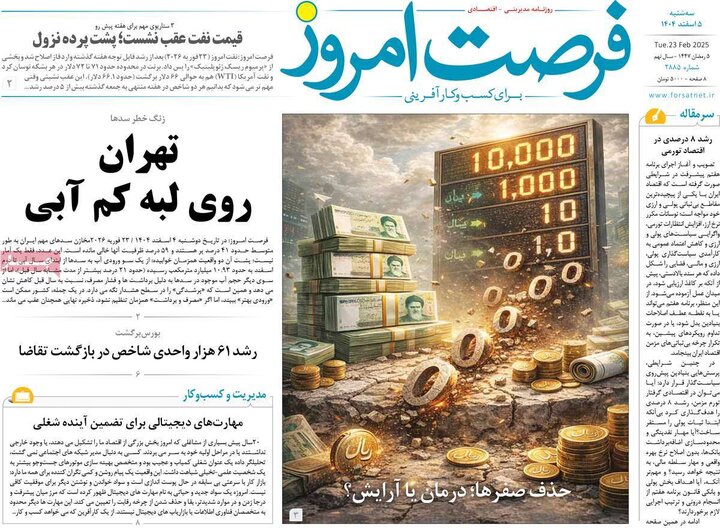 روزنامه های اقتصادی 5 اسفند