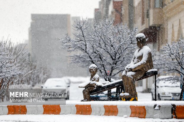 بارش برف در اردبیل