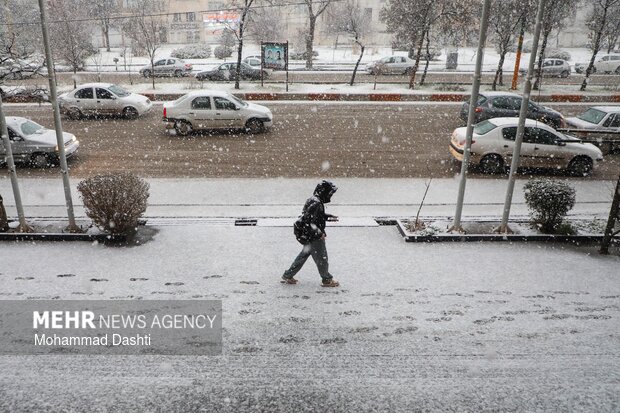 بارش برف در اردبیل