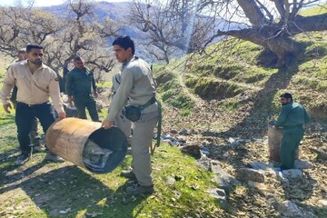 امحاء تجهیزات زغال‌گیری غیرمجاز در منطقه حفاظت‌شده خامین باشت