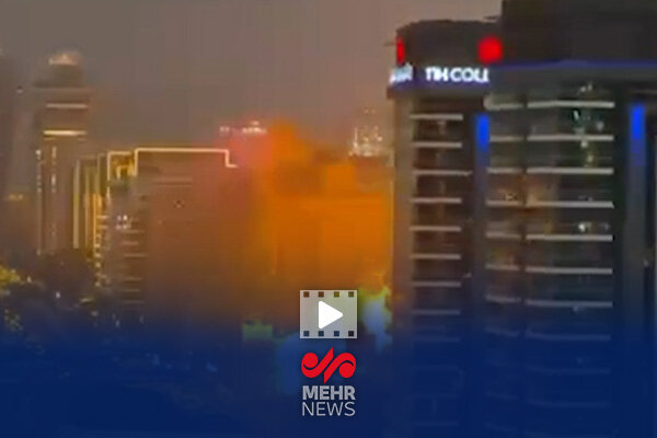 لحظه برخورد پهپاد «شاهد» ایران در دبی