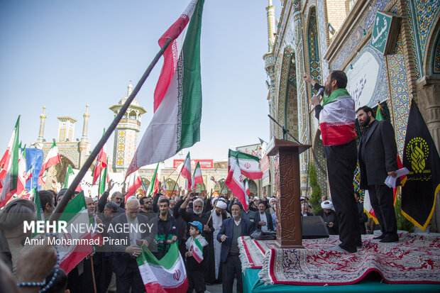 People in Qom condemn US-Israeli aggression against Iran
