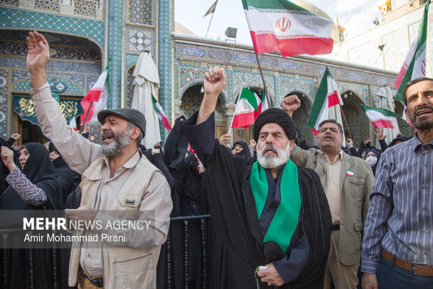 People in Qom condemn US-Israeli aggression against Iran
