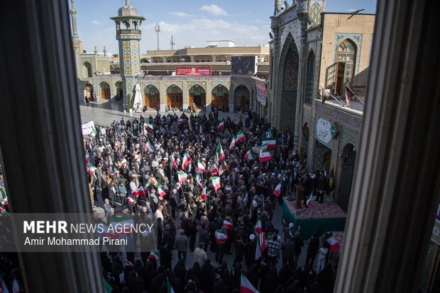 People in Qom condemn US-Israeli aggression against Iran
