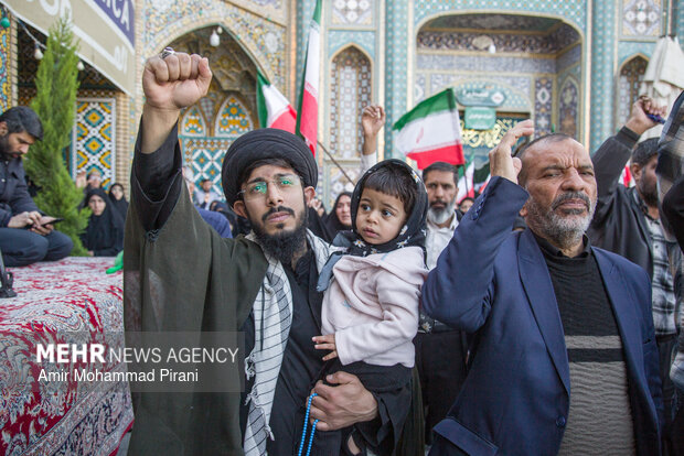 People in Qom condemn US-Israeli aggression against Iran
