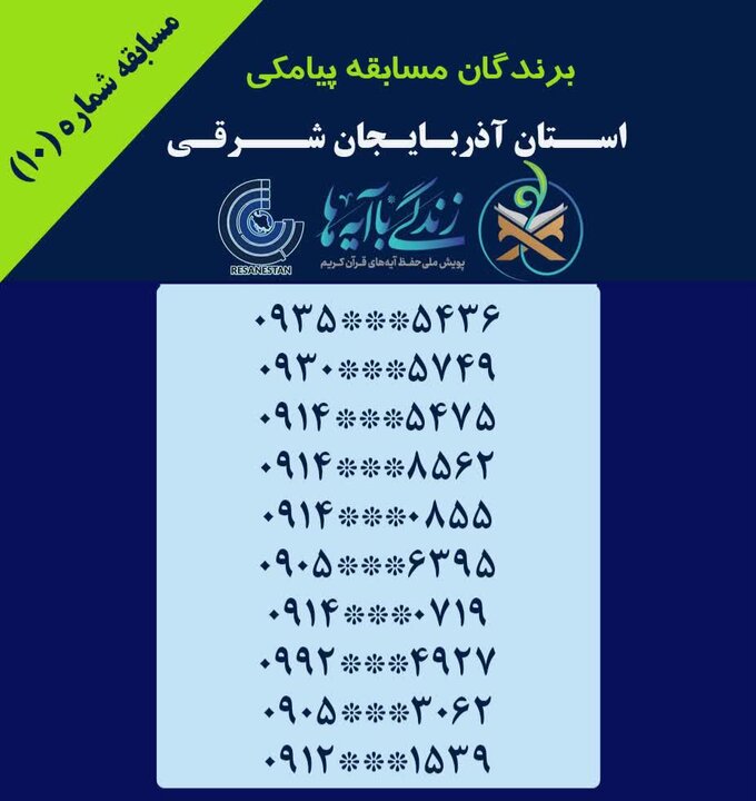 اعلام سوال مسابقه شماره یازده «زندگی با آیه‌ها» و برندگان روز دهم