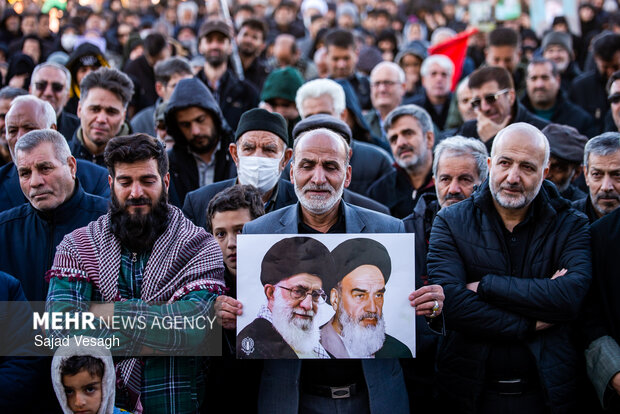 اجماع عزاداران شهادت امام خامنه‌ای در همدان