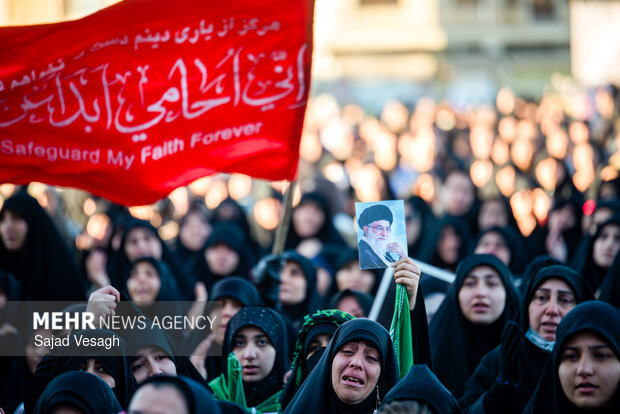 اجماع عزاداران شهادت امام خامنه‌ای در همدان