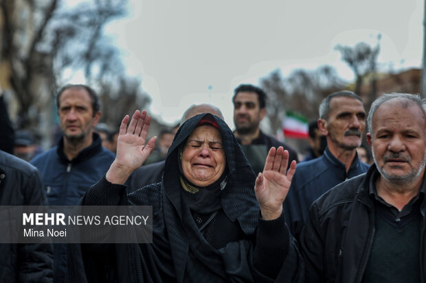 تشییع پیکر مطهر ۱۱ شهید اقتدار آذربایجان شرقی در تبریز