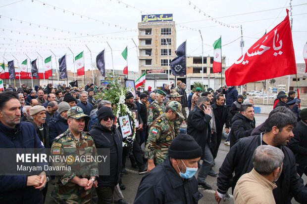 مراسم تشییع و خاکسپاری شهید «جواد ابراهیمی» در شیروان
