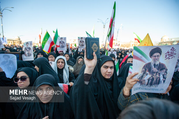 سومین روز اجتماع سوگواران شهادت امام خامنه‌ای در همدان