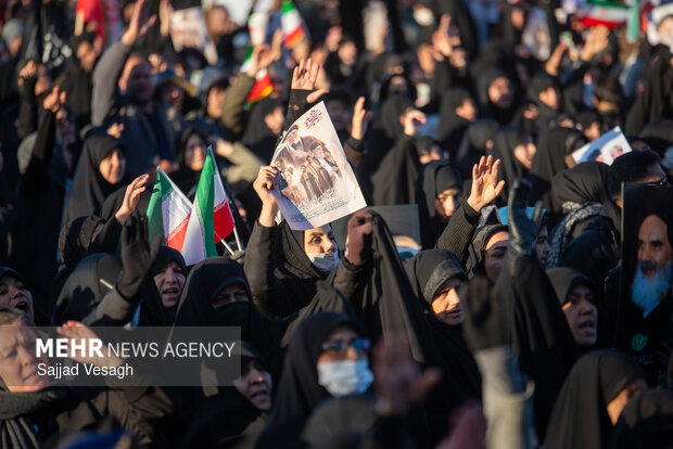 سومین روز اجتماع سوگواران شهادت امام خامنه‌ای در همدان