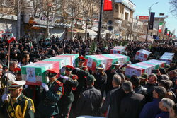 تشییع پیکر مطهر ۶ شهید اقتدار در زنجان