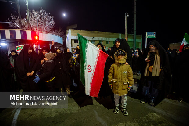 سومین شب اجتماع سوگواران شهادت امام خامنه‌ای در قزوین