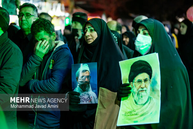 سومین شب اجتماع سوگواران شهادت امام خامنه‌ای در قزوین
