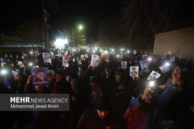 سومین شب اجتماع سوگواران شهادت امام خامنه‌ای در قزوین