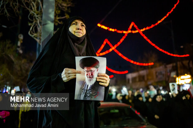 سومین شب اجتماع سوگواران شهادت امام خامنه‌ای در قزوین