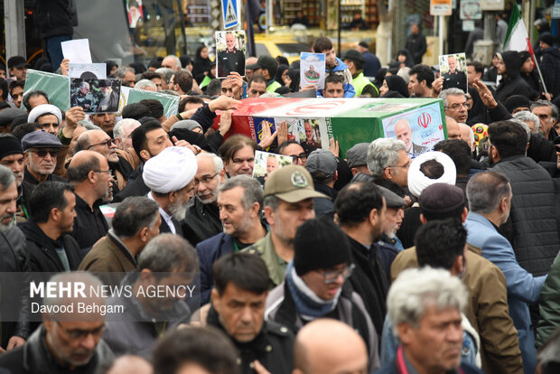 تشییع پیکر مطهر ۸ شهید اقتدار ایران اسلامی در مشهد