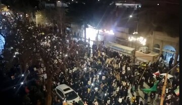 تصاویر هوایی ازحضور حماسی مردم نیشابور در چهارمین شب شهادت رهبر انقلاب