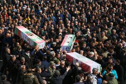 تشییع پیکر سه تن از شهدای حملات آمریکایی و صهیونی در شیروان